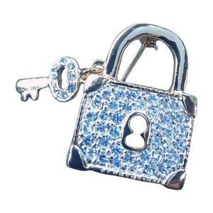 Brass Lock and Key Brooch